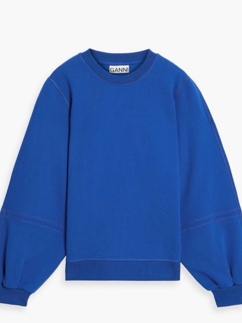 GANNI Blue Crewneck Sweatshirt